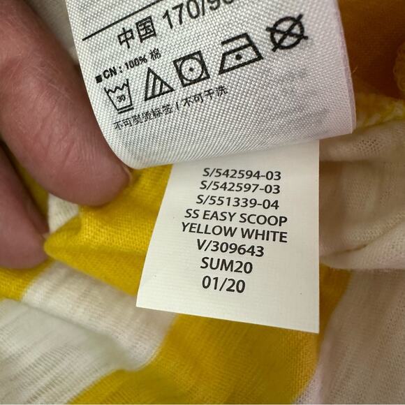 Gap Easy T Yellow White Stripe 100% Cotton Short Sleeve Tee Shirt Top MEDIUM NWT - Picture 9 of 13